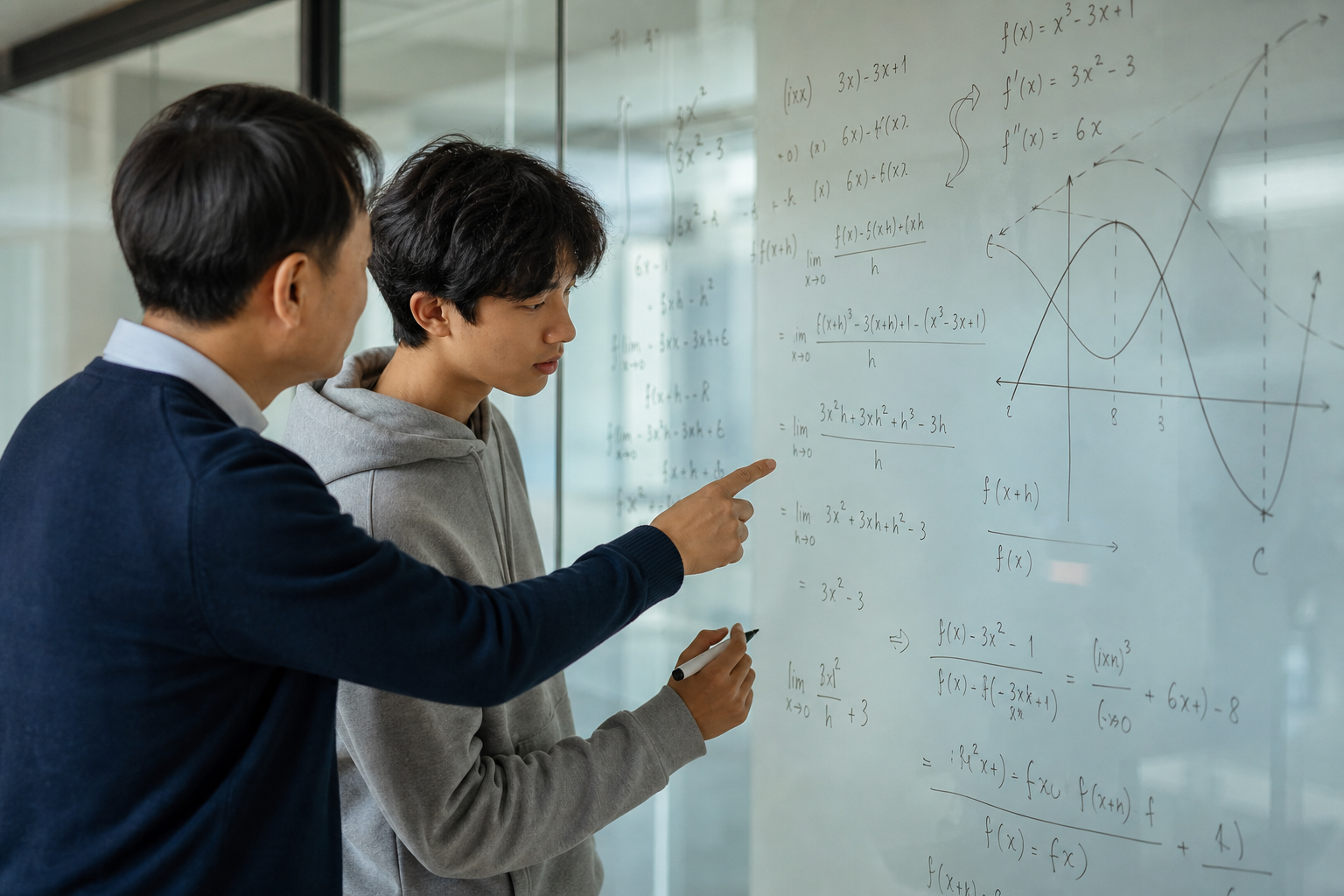 Further Mathematics를 포함한 A-Level 수학 라인업을 1:1로 설계하는 모습