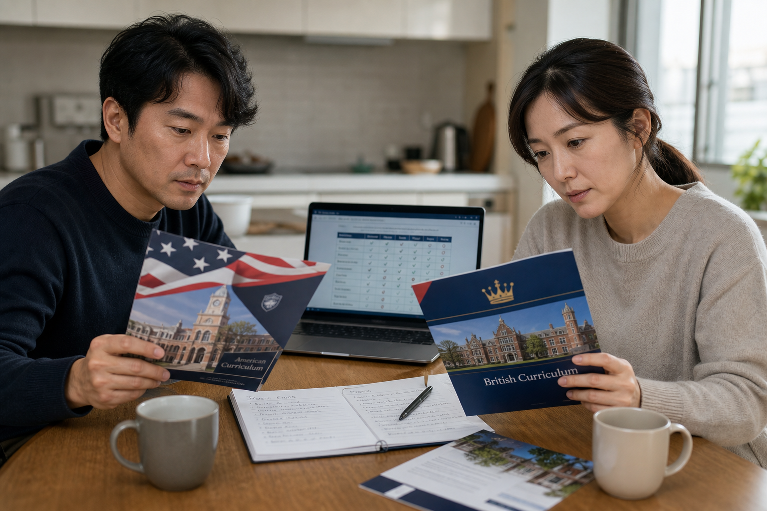 American과 British 커리큘럼을 비교하며 학교를 결정하는 한국 부부