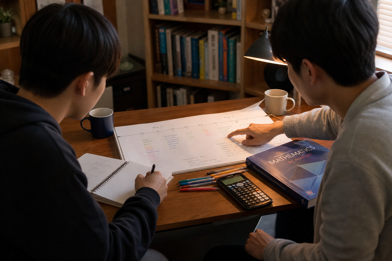 A-Level 과목·유닛 계획을 1:1로 함께 설계하는 모습